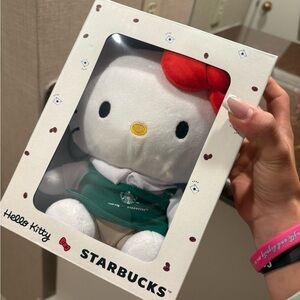 Starbucks Hello Kitty Plush with Red Bow and Green Apron